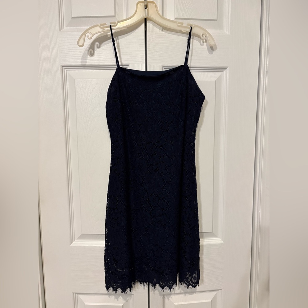 Midnight Blue Lace Mini Dress